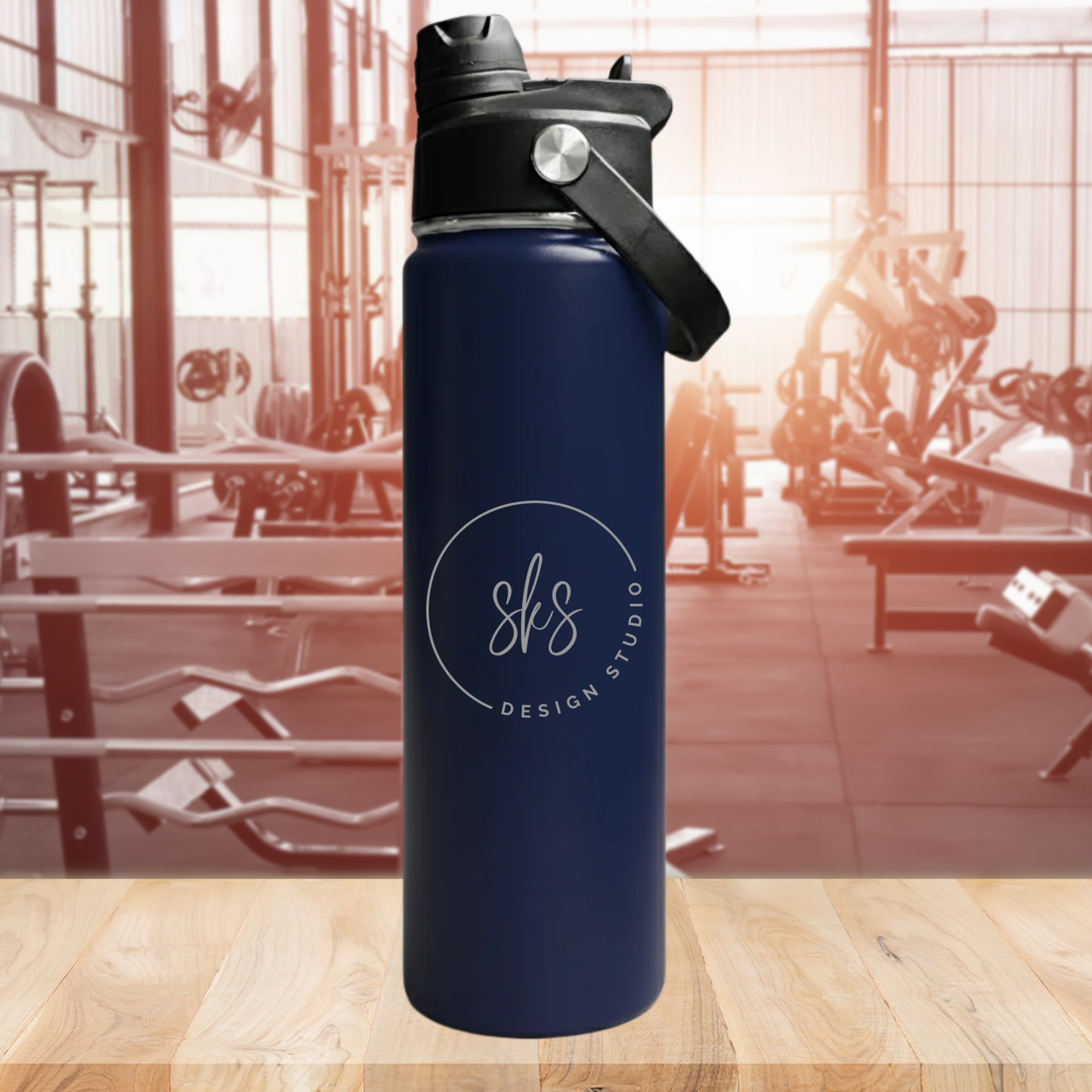 CUSTOM LOGO | ENGRAVED | 22oz Stainless Steel Sports Water Bottle