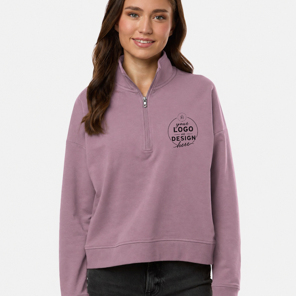 CUSTOM LOGO | Women's Quarter-Zip Pullover [INDEPENDENT TRADING CO]