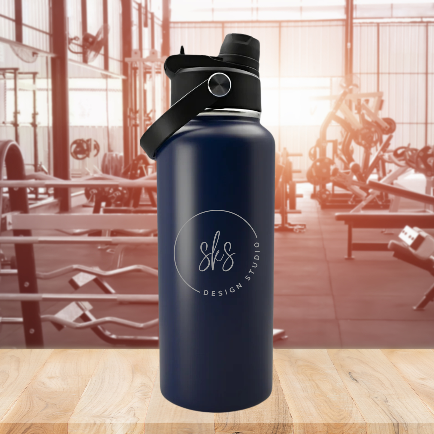 CUSTOM LOGO | ENGRAVED | 32oz Stainless Steel Sports Water Bottle