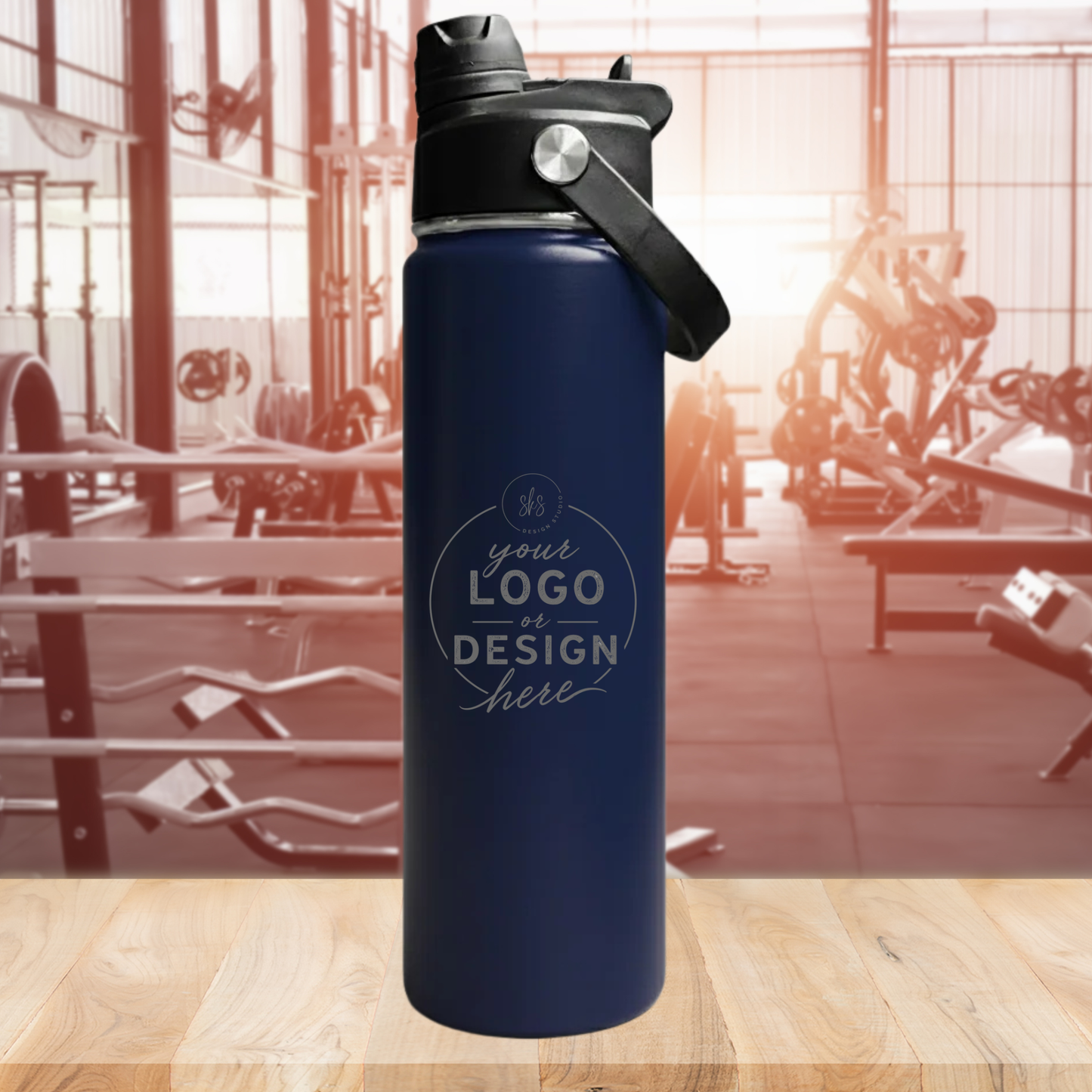 CUSTOM LOGO | ENGRAVED | 22oz Stainless Steel Sports Water Bottle