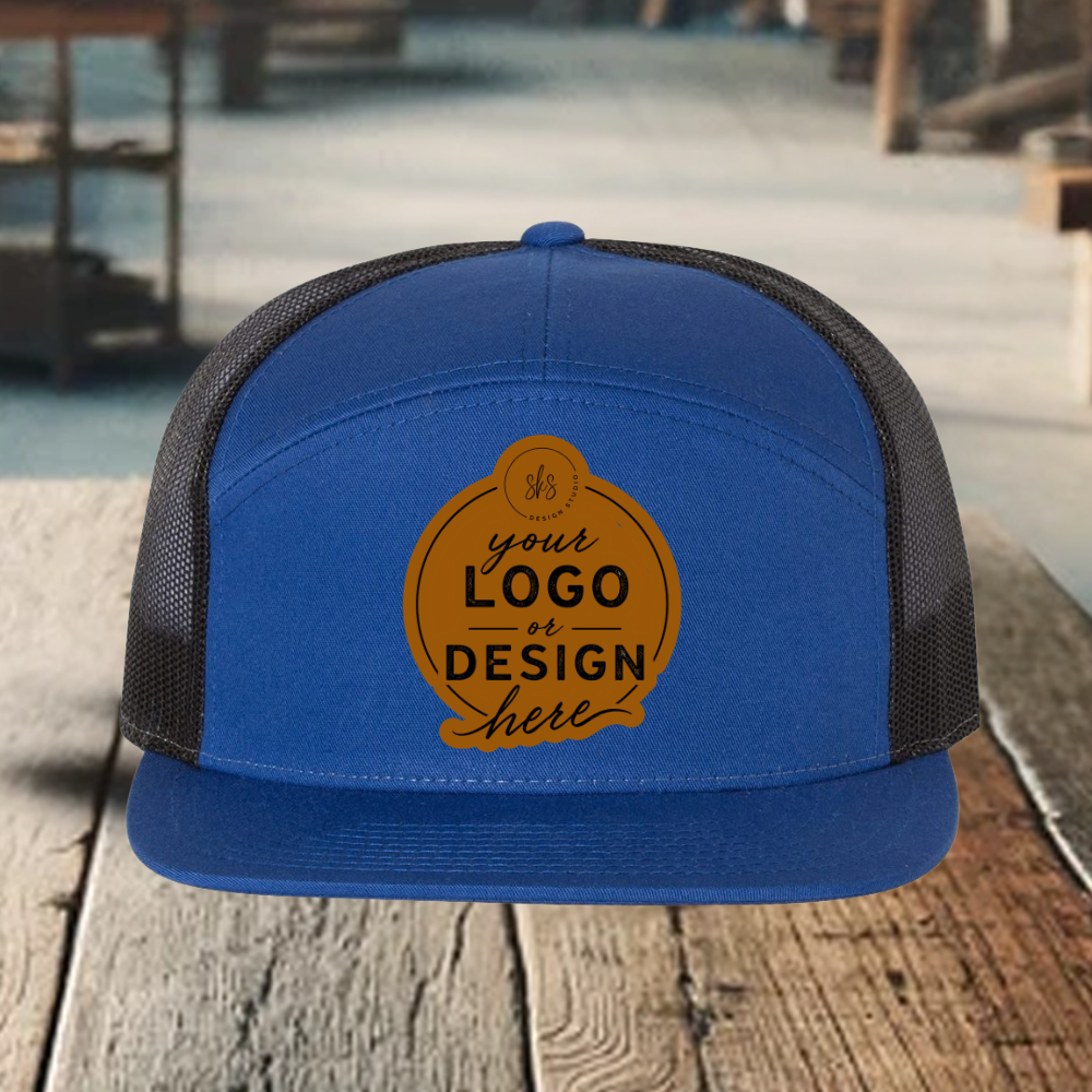 CUSTOM LOGO | Richardson 168 Seven-Panel Hat with Laser Engraved Leather Patch