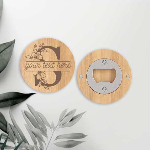 PERSONALIZED Floral Monogram | ENGRAVED | Bottle Opener