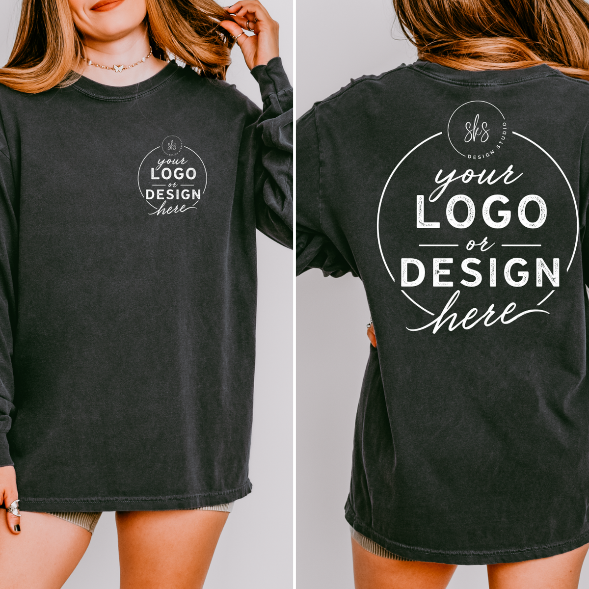CUSTOM LOGO | Unisex Long Sleeve Shirt [COMFORT COLORS]