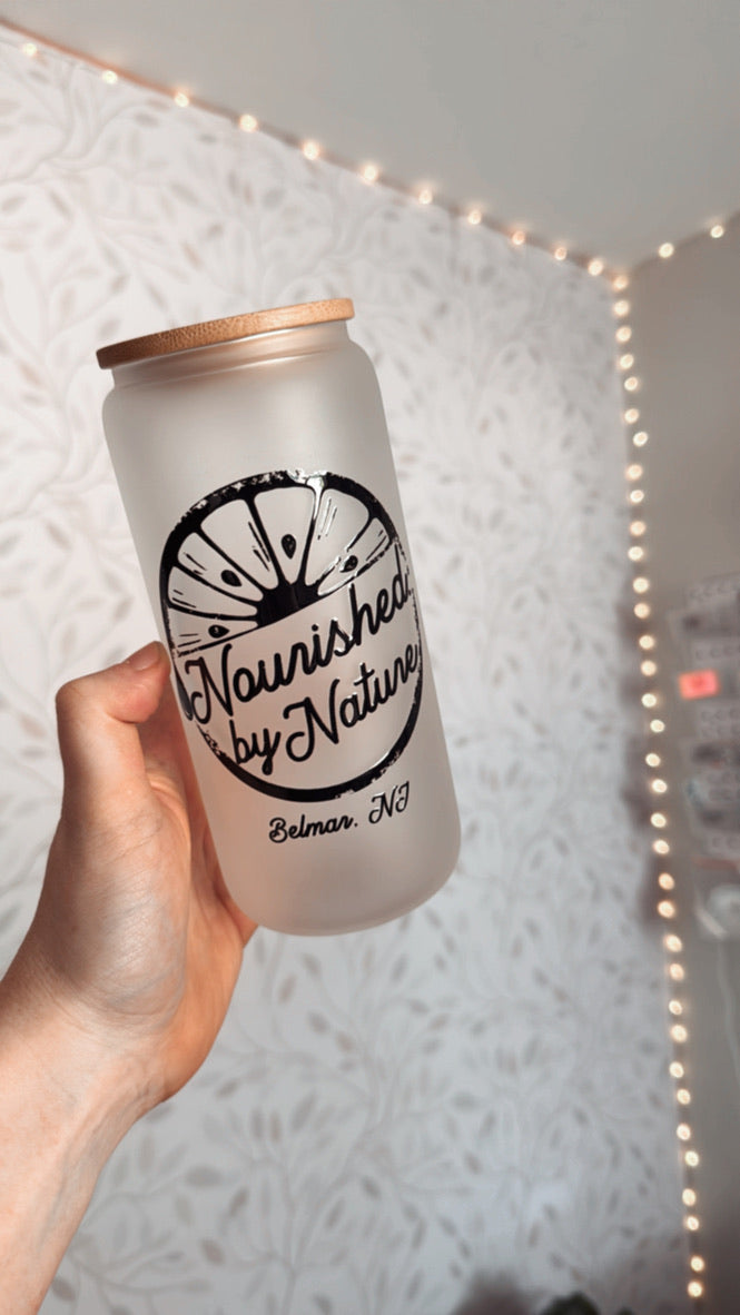 CUSTOM LOGO | UVDTF | 20 oz Libbey Can Glass with Bamboo Lid & Straw