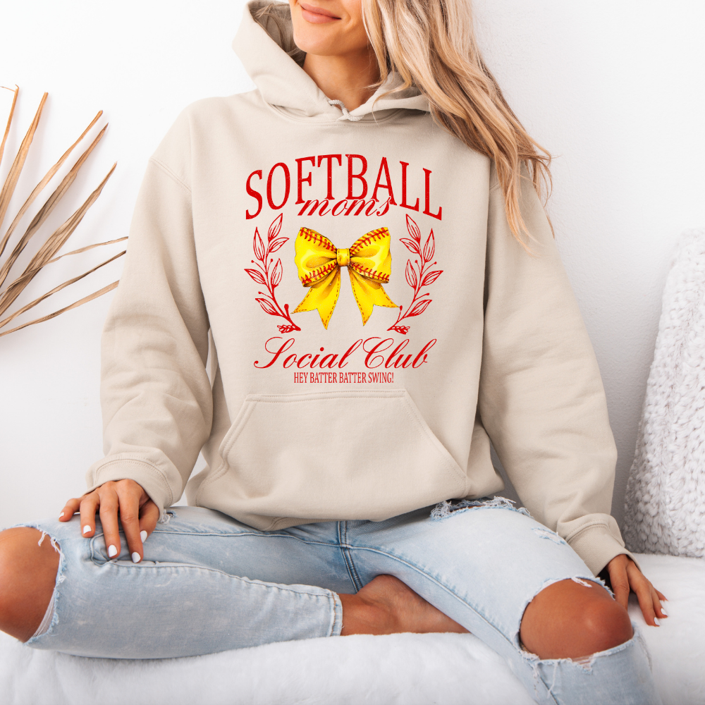 Softball Moms Social Club | Unisex Hoodie Sweatshirt