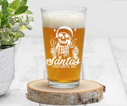 Santa's Favorite Ho | ENGRAVED | 16 oz Pint Glass