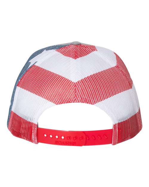 CUSTOM LOGO | Stars & Stripes Richardson 112 Hat with Laser Engraved Leather Patch