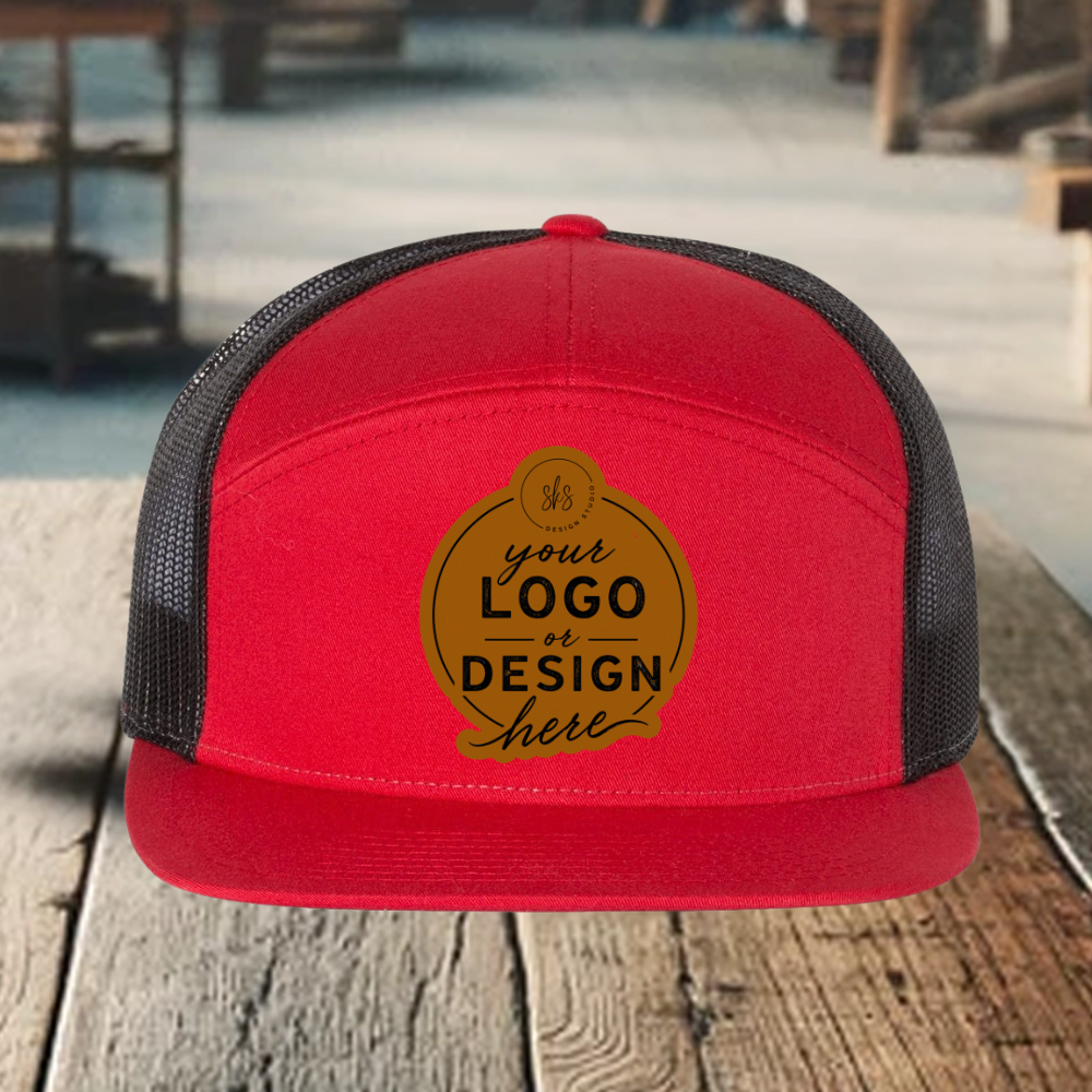 CUSTOM LOGO | Richardson 168 Seven-Panel Hat with Laser Engraved Leather Patch