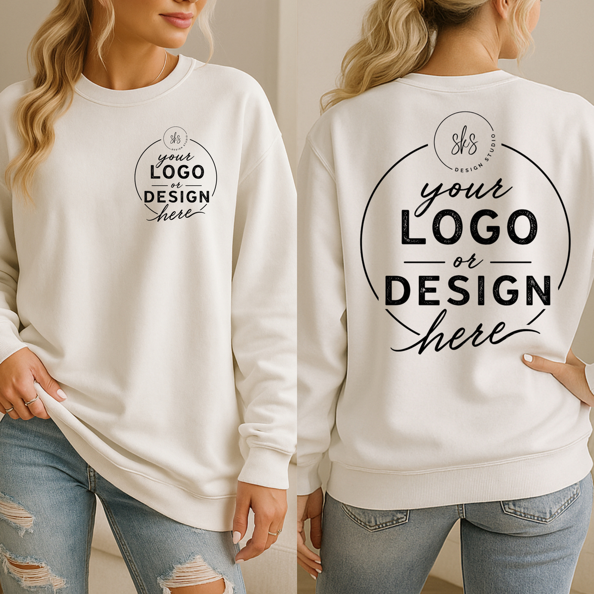 CUSTOM LOGO | Unisex Crewneck Sweatshirt [COMFORT COLORS]