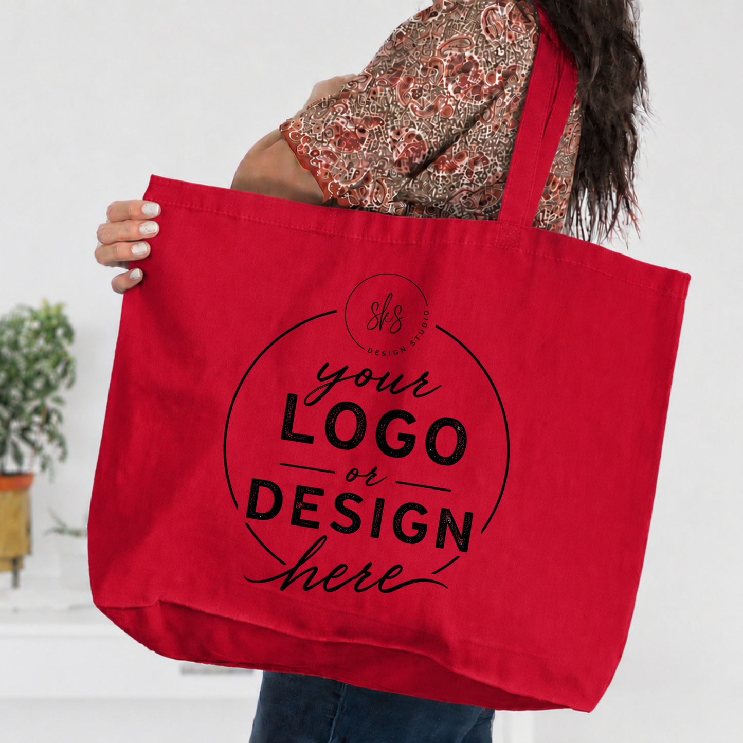 CUSTOM LOGO | Jumbo Canvas Tote Bag