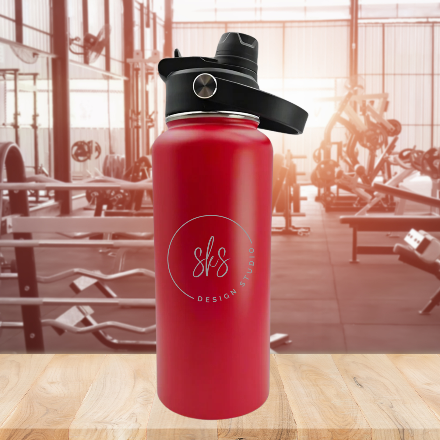 CUSTOM LOGO | ENGRAVED | 32oz Stainless Steel Sports Water Bottle