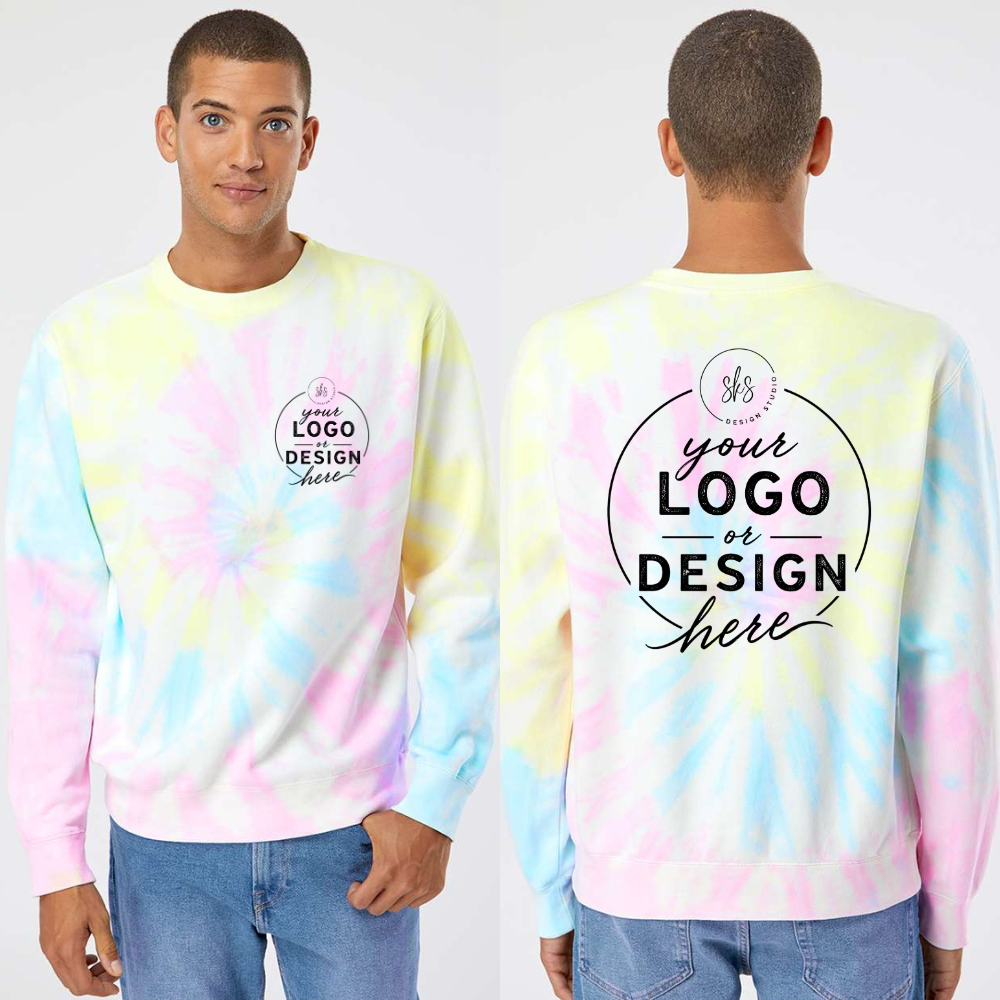 CUSTOM LOGO | Unisex Tie-Dyed Crewneck [INDEPENDENT TRADING CO.]