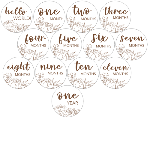 Floral | ENGRAVED | Baby Milestone Discs