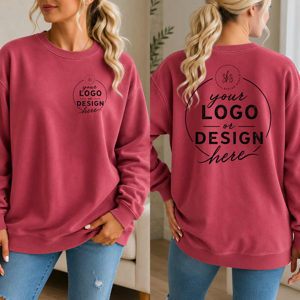 CUSTOM LOGO | Unisex Crewneck Sweatshirt [COMFORT COLORS]