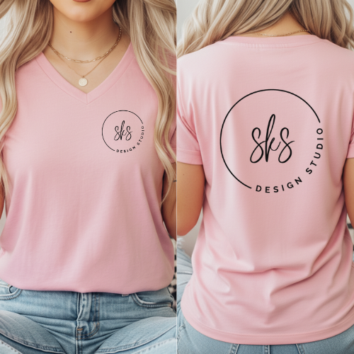 CUSTOM LOGO | Women's V-Neck T-Shirt [BELLA CANVAS]