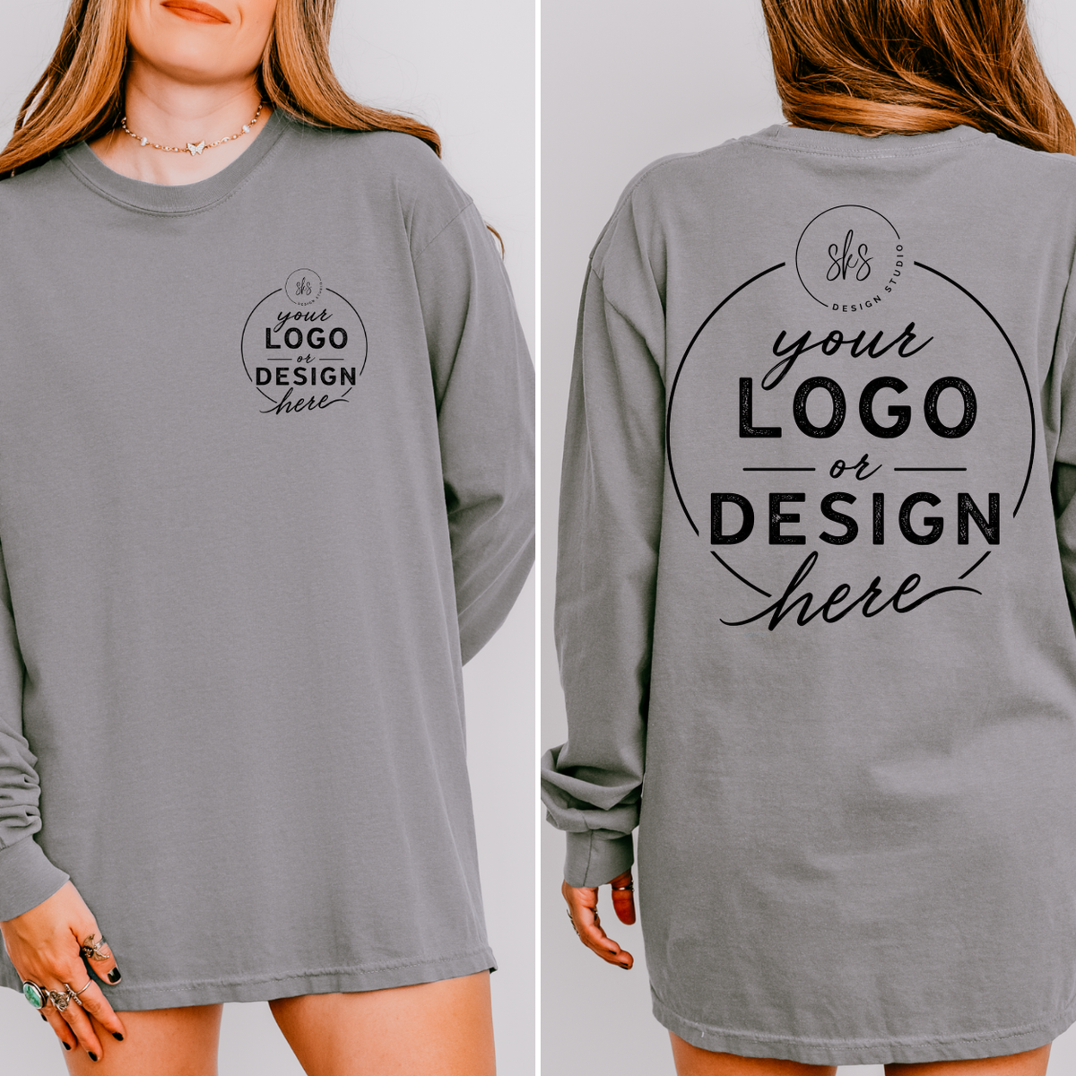 CUSTOM LOGO | Unisex Long Sleeve Shirt [COMFORT COLORS]
