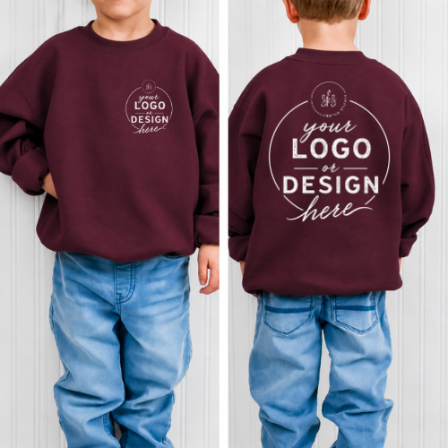 CUSTOM LOGO | Youth Crewneck Sweatshirt [GILDAN]