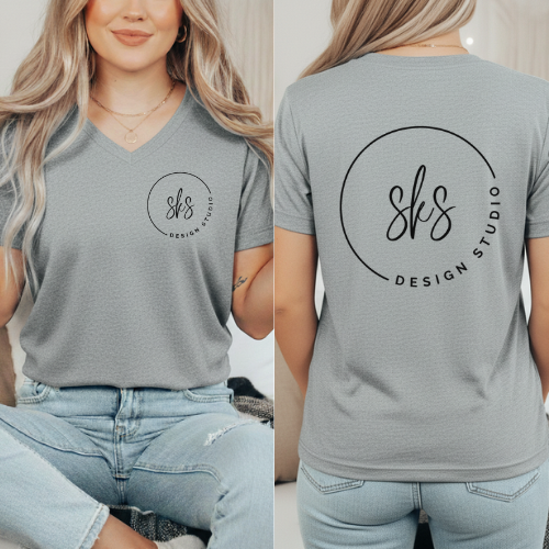 CUSTOM LOGO | Women's V-Neck T-Shirt [BELLA CANVAS]