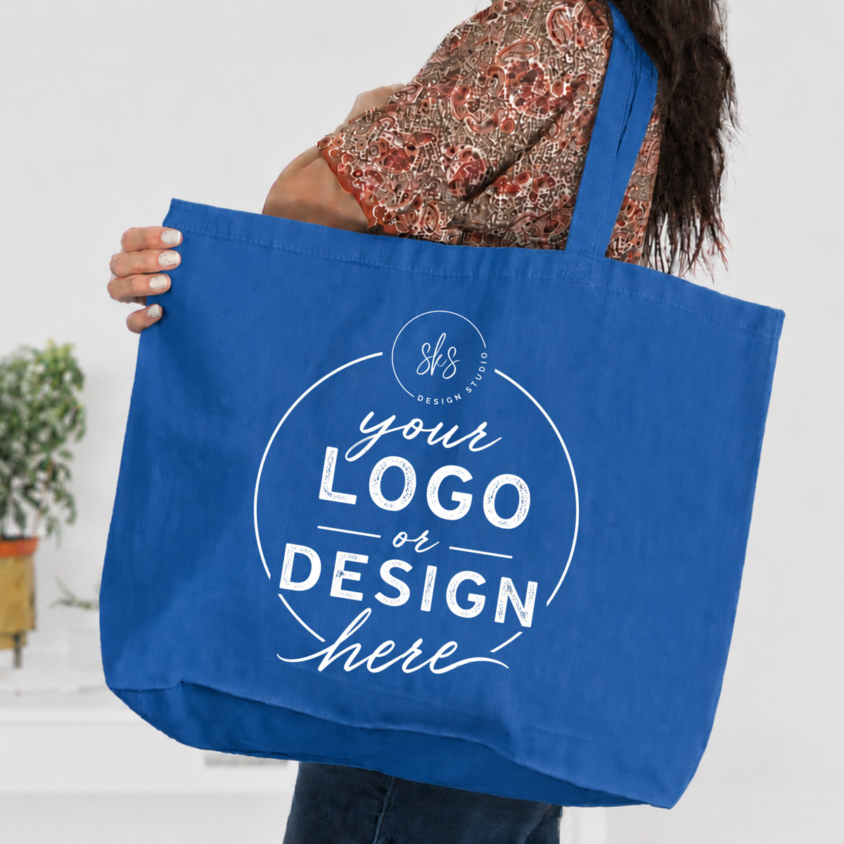 CUSTOM LOGO | Jumbo Canvas Tote Bag
