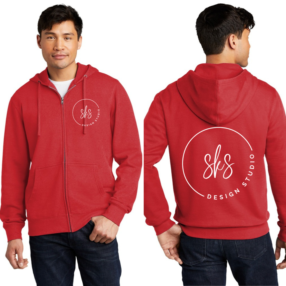 CUSTOM LOGO | Unisex Zip Up Hoodie [DISTRICT]