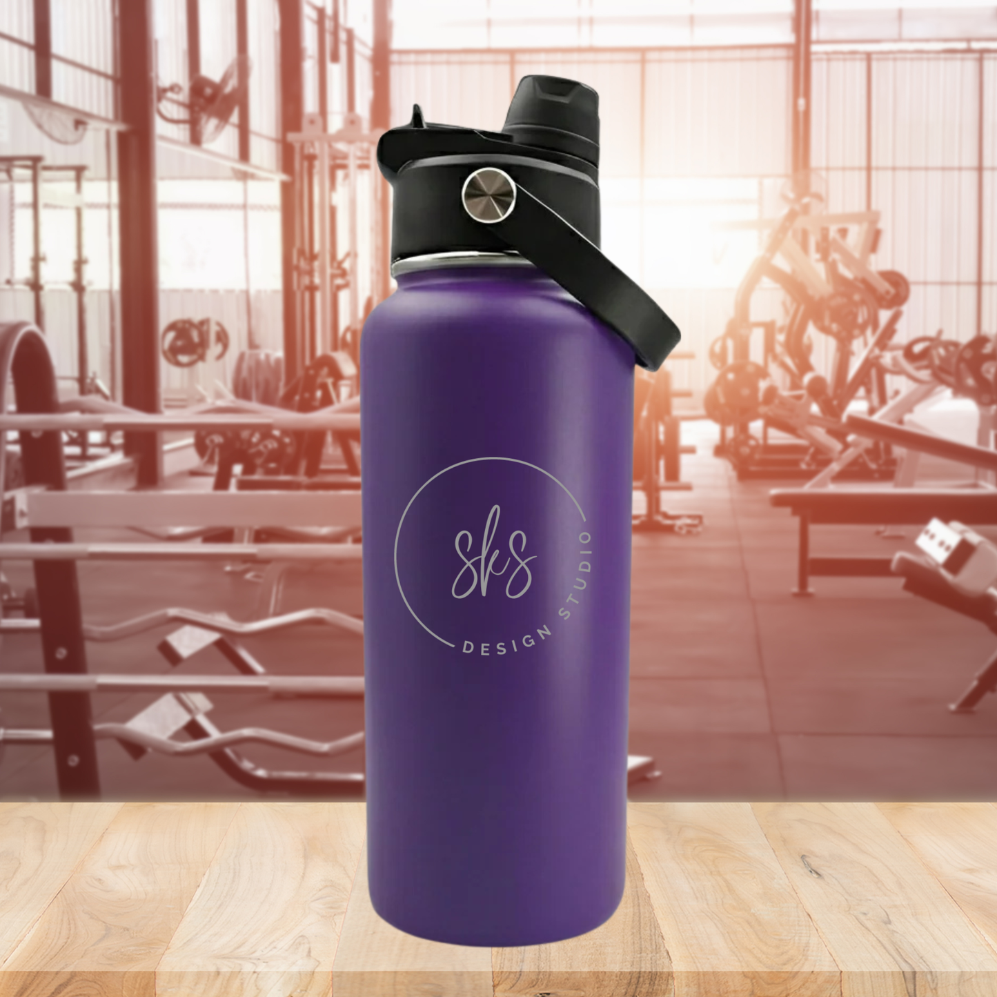 CUSTOM LOGO | ENGRAVED | 32oz Stainless Steel Sports Water Bottle