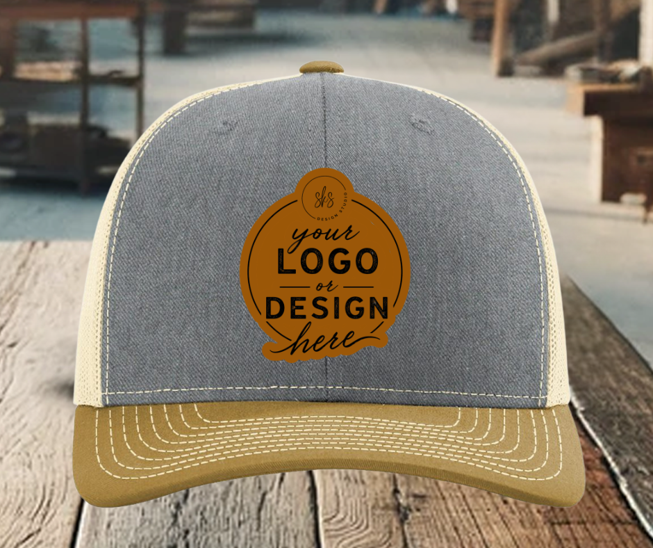 CUSTOM LOGO | Richardson 112 Hat with Laser Engraved Leather Patch