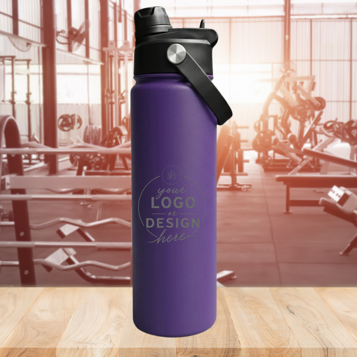 CUSTOM LOGO | ENGRAVED | 22oz Stainless Steel Sports Water Bottle