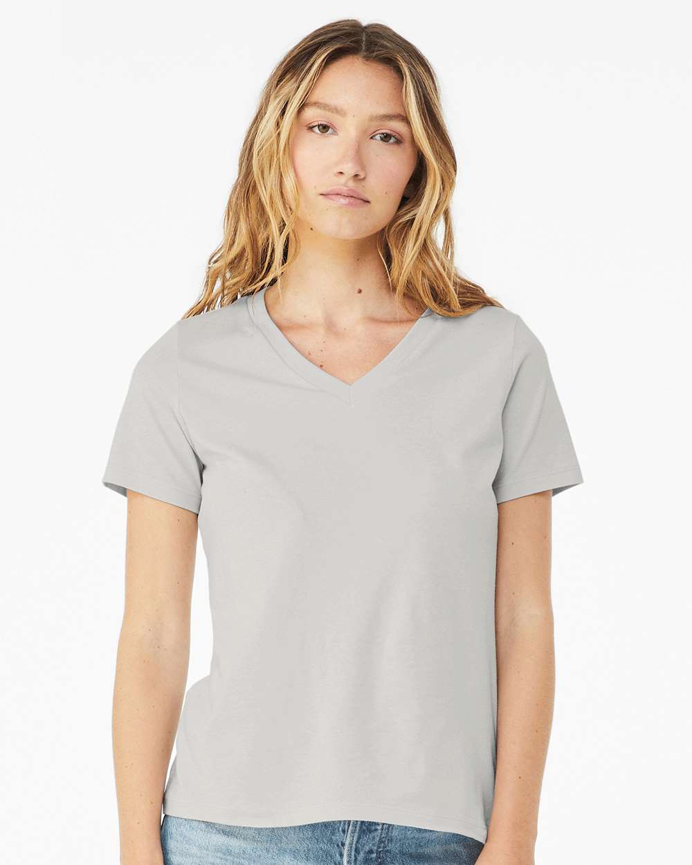 CUSTOM LOGO | Women's V-Neck T-Shirt [BELLA CANVAS]