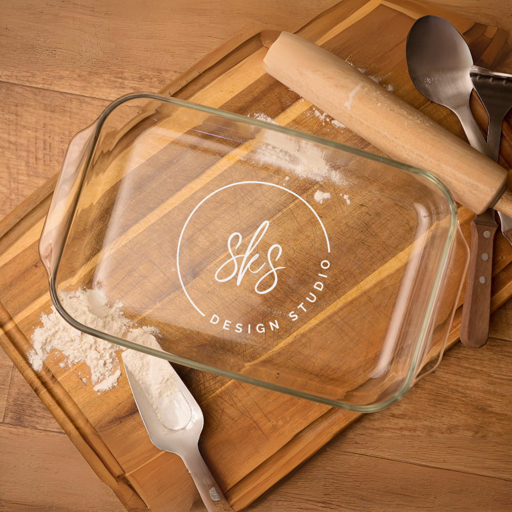 Custom Logo | ENGRAVED | Glass Baking Dish