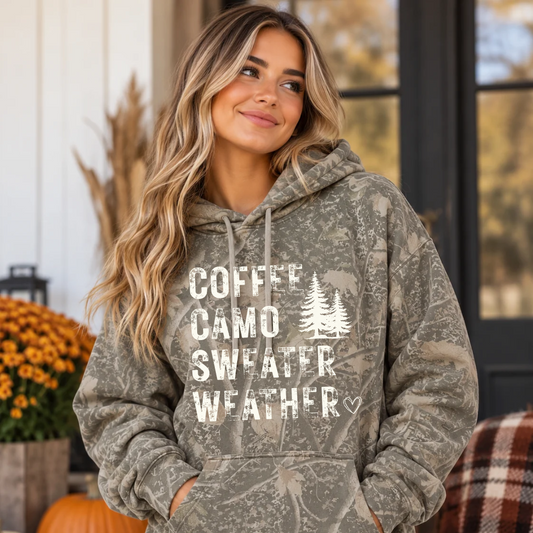 Coffee Camo Sweater Weather | Unisex Deadwood Tree Camo Hoodie [INDEPENDENT TRADING CO.]