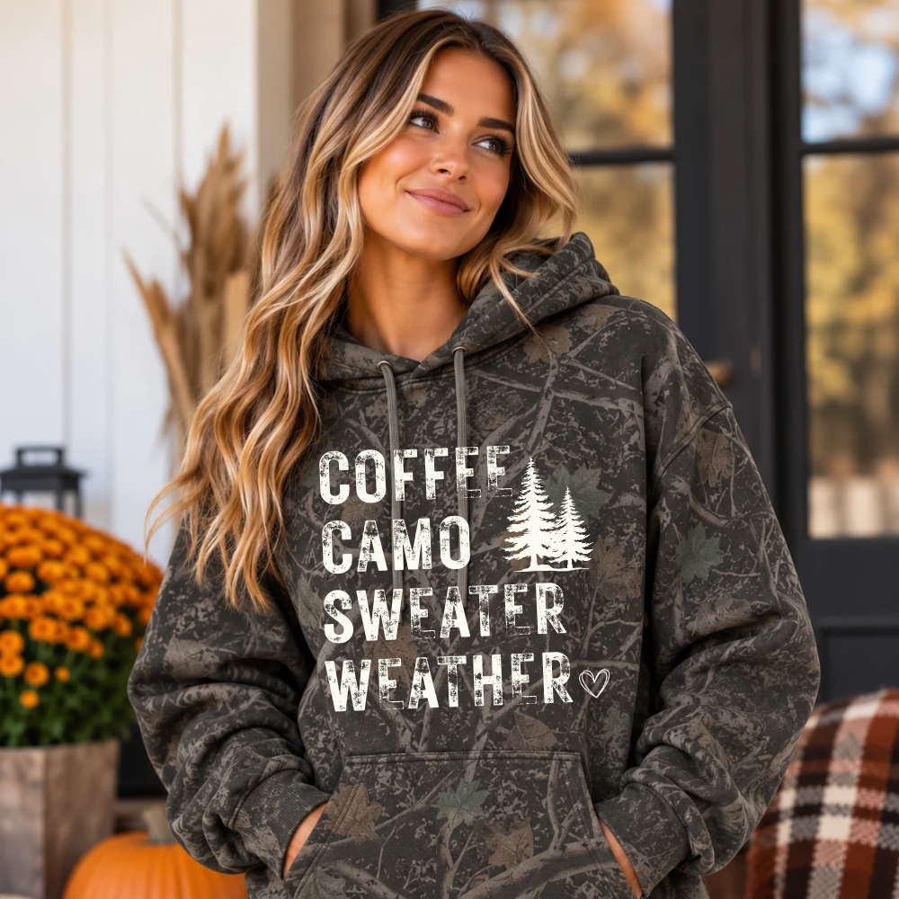 Coffee Camo Sweater Weather | Unisex Deadwood Tree Camo Hoodie [INDEPENDENT TRADING CO.]