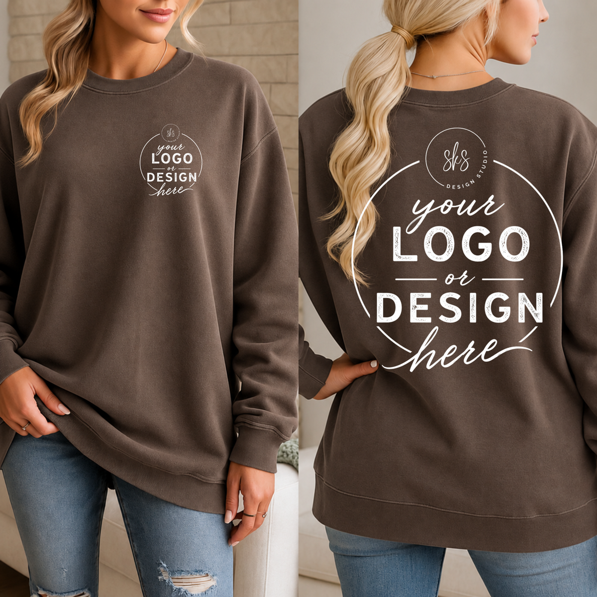 CUSTOM LOGO | Unisex Crewneck Sweatshirt [COMFORT COLORS]