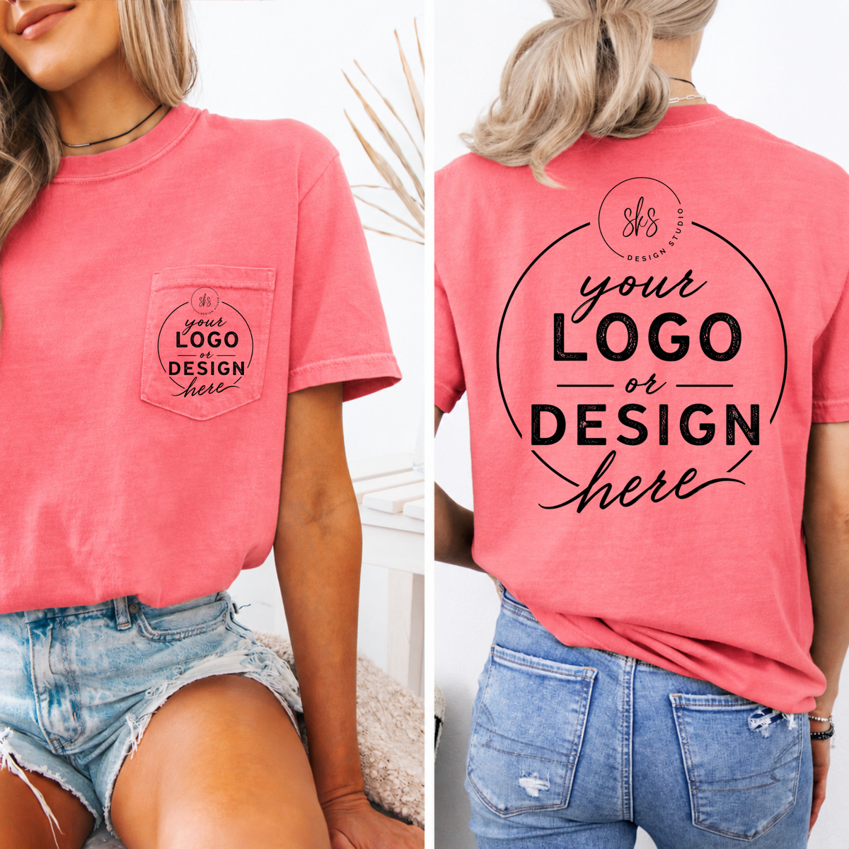 CUSTOM LOGO | Unisex Pocket Tee [COMFORT COLORS]
