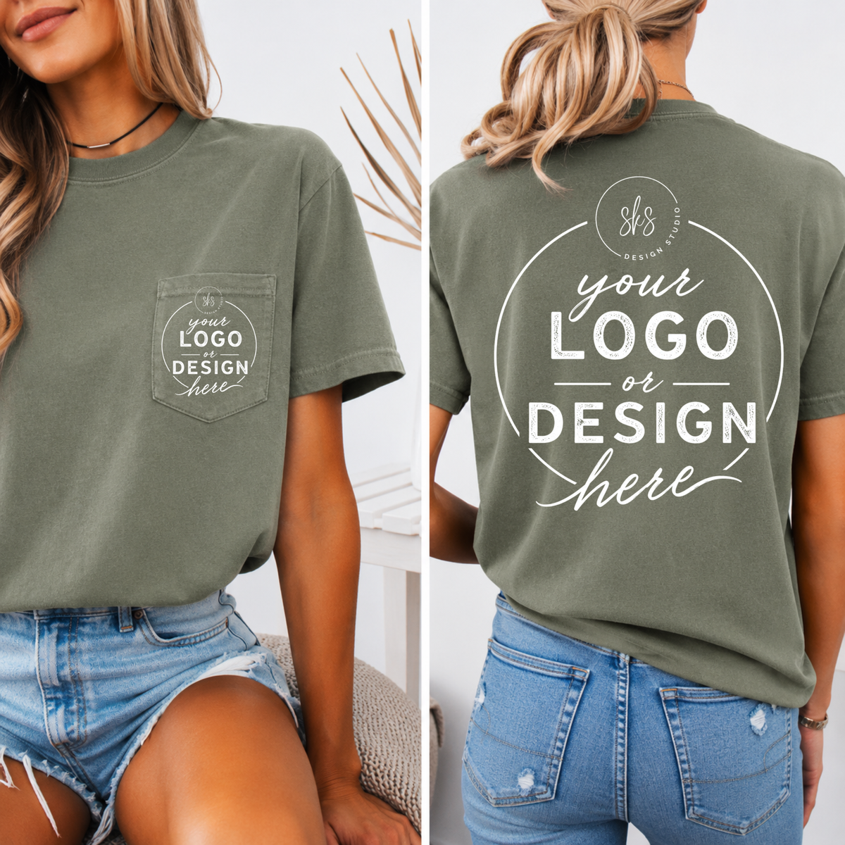 CUSTOM LOGO | Unisex Pocket Tee [COMFORT COLORS]
