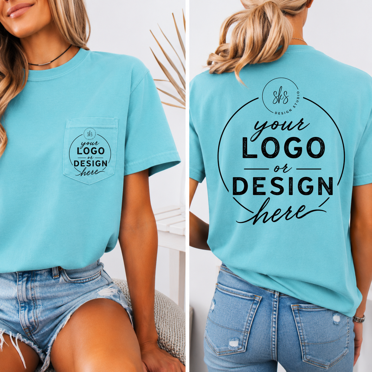 CUSTOM LOGO | Unisex Pocket Tee [COMFORT COLORS]