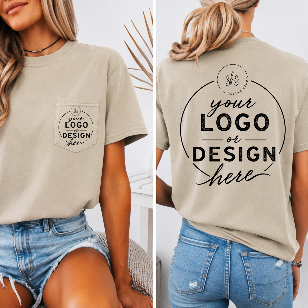 CUSTOM LOGO | Unisex Pocket Tee [COMFORT COLORS]