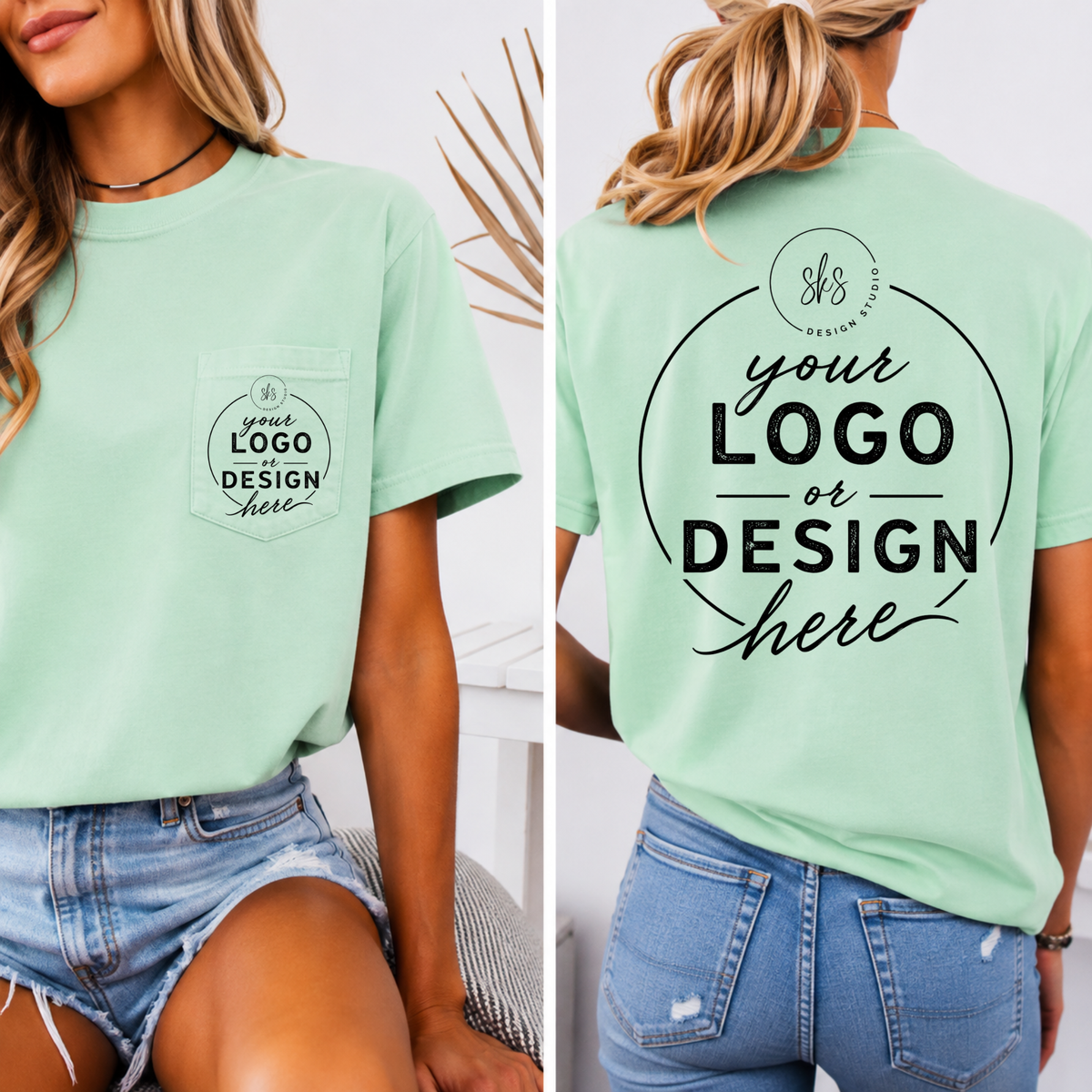 CUSTOM LOGO | Unisex Pocket Tee [COMFORT COLORS]