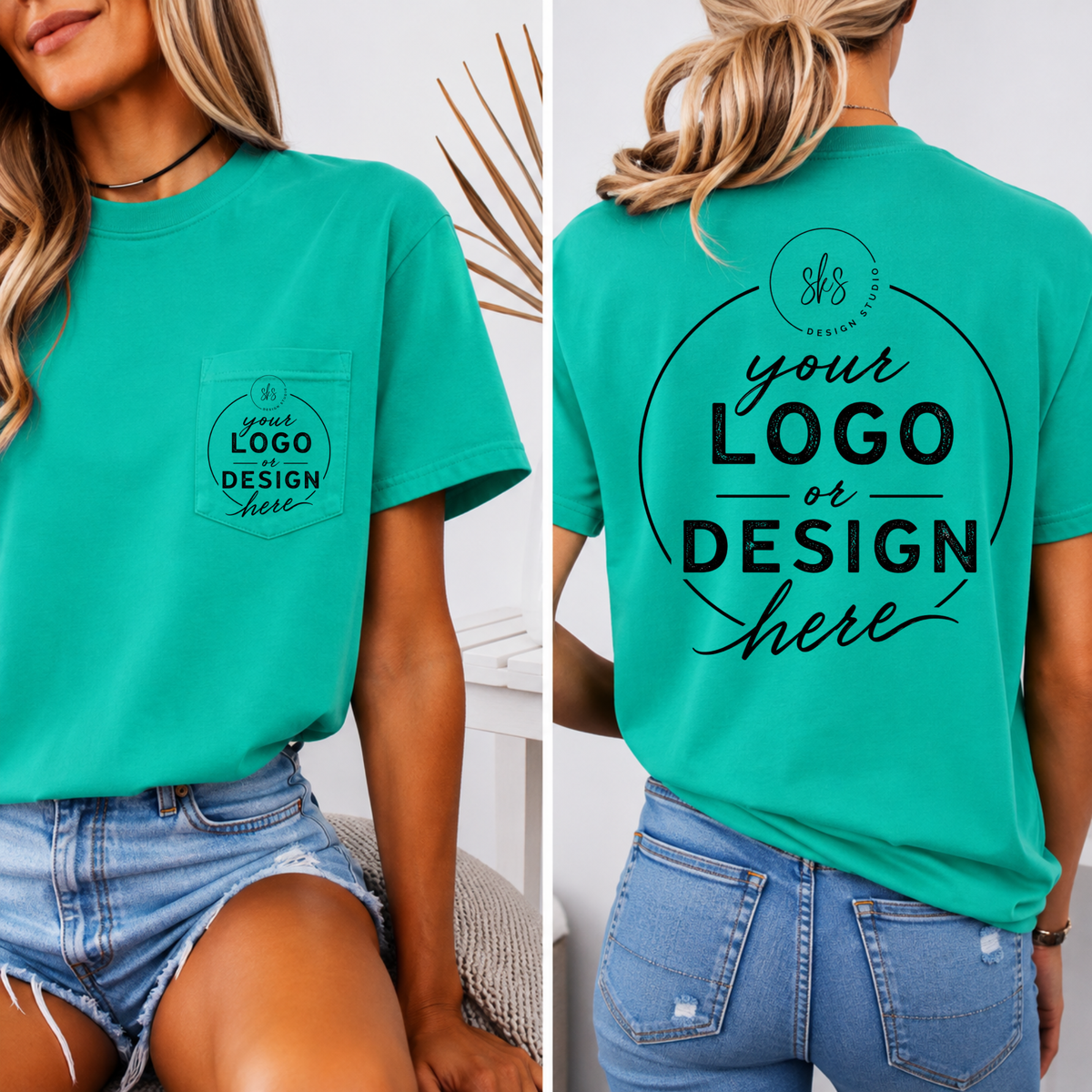 CUSTOM LOGO | Unisex Pocket Tee [COMFORT COLORS]