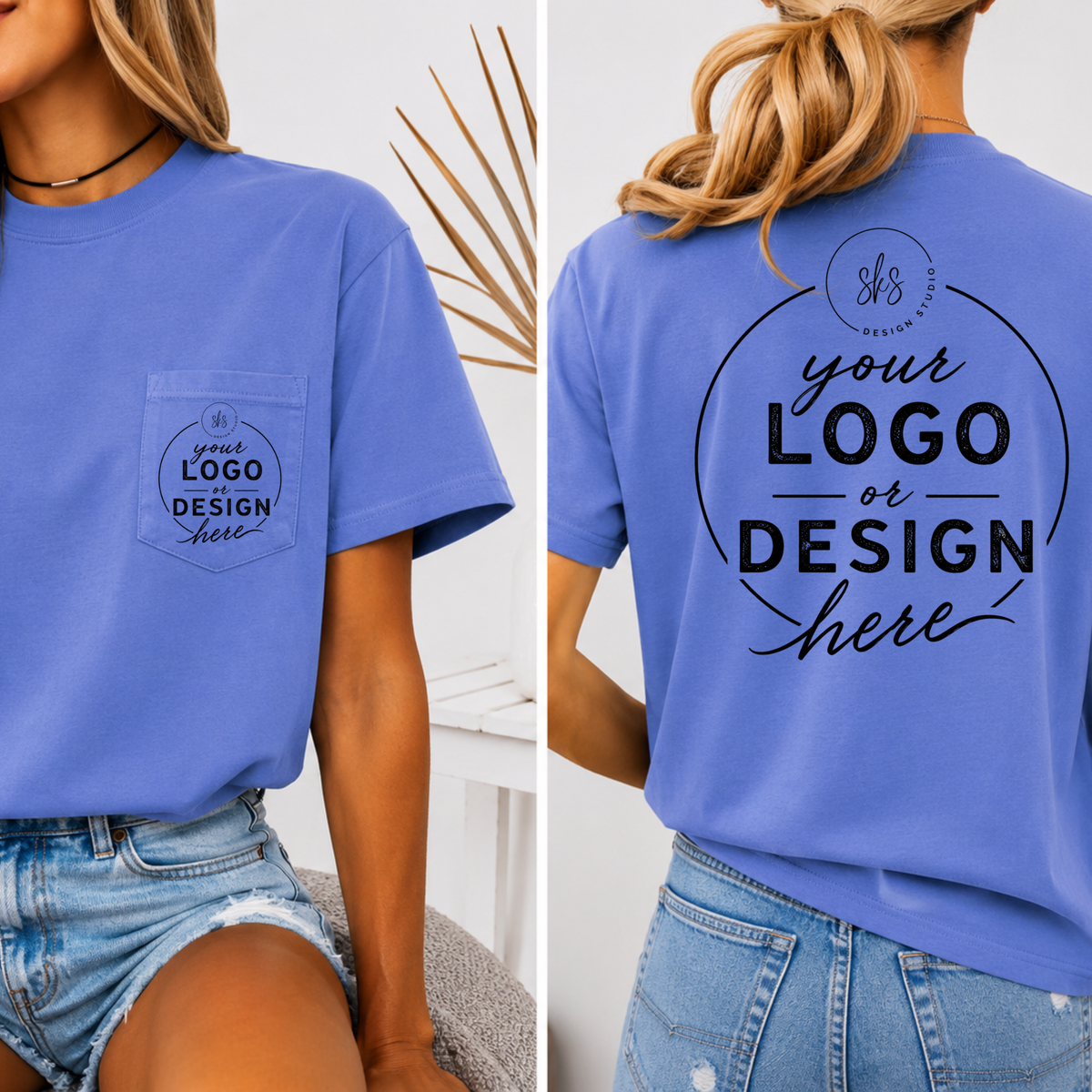 CUSTOM LOGO | Unisex Pocket Tee [COMFORT COLORS]