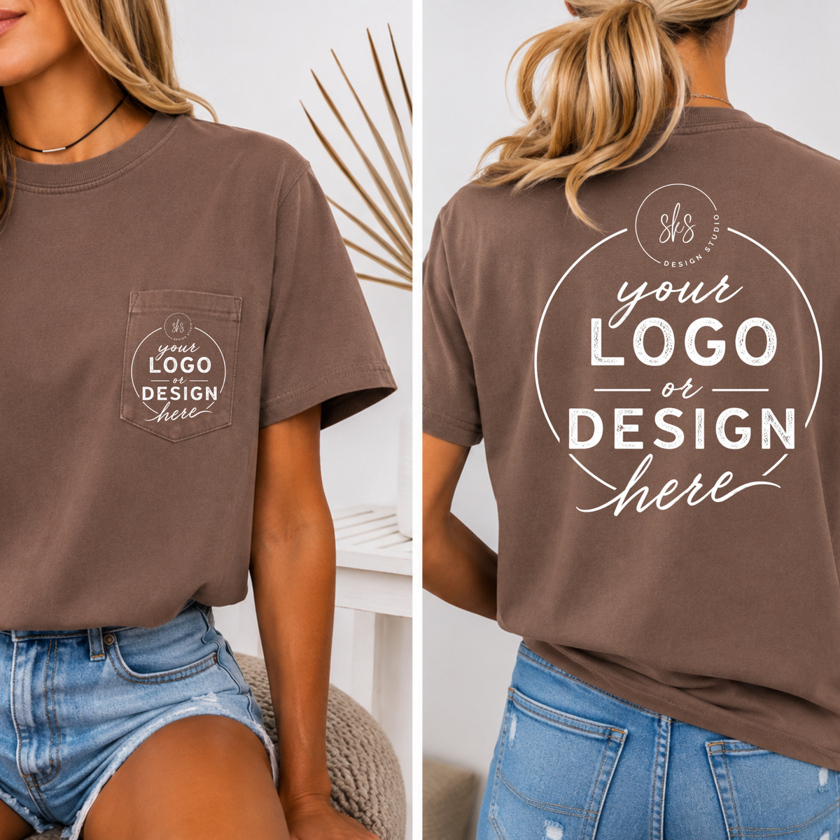 CUSTOM LOGO | Unisex Pocket Tee [COMFORT COLORS]