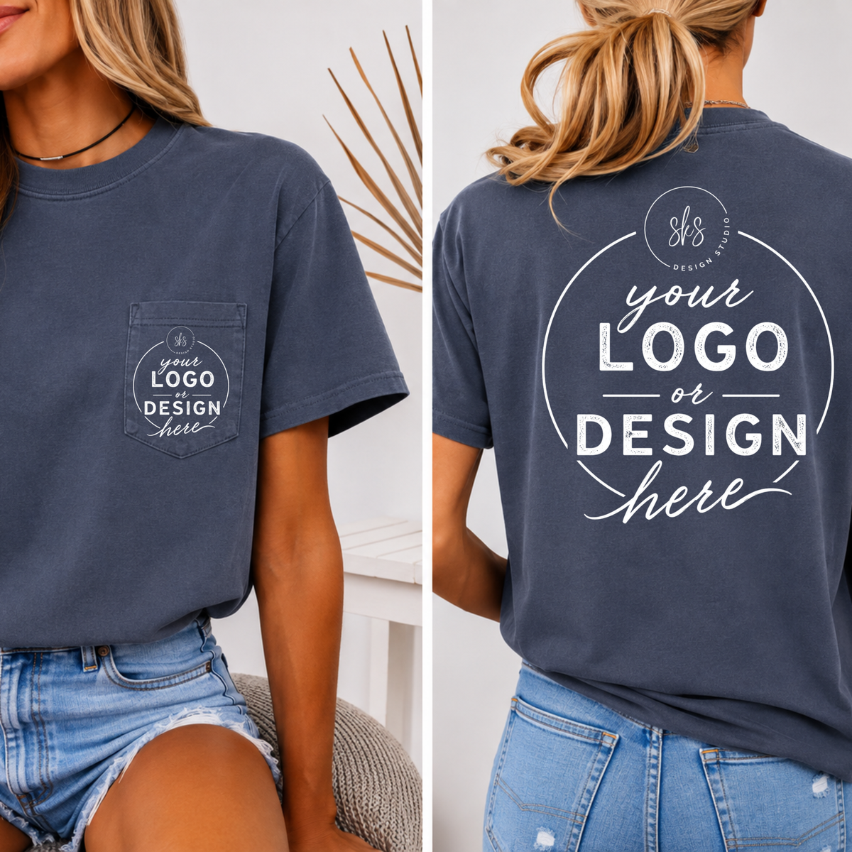 CUSTOM LOGO | Unisex Pocket Tee [COMFORT COLORS]