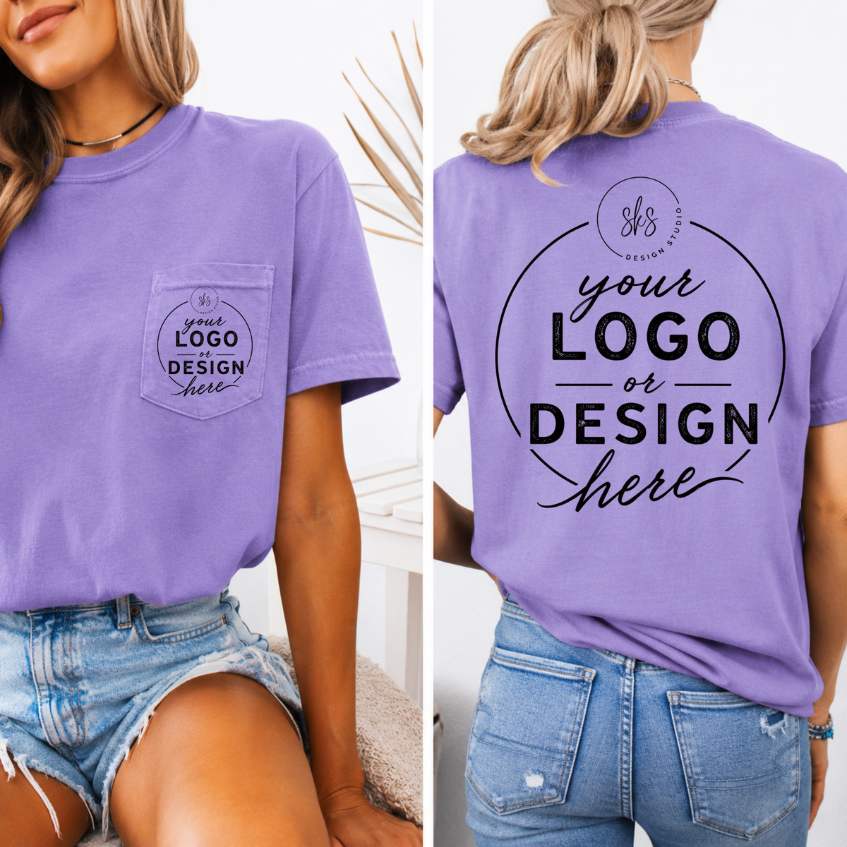 CUSTOM LOGO | Unisex Pocket Tee [COMFORT COLORS]