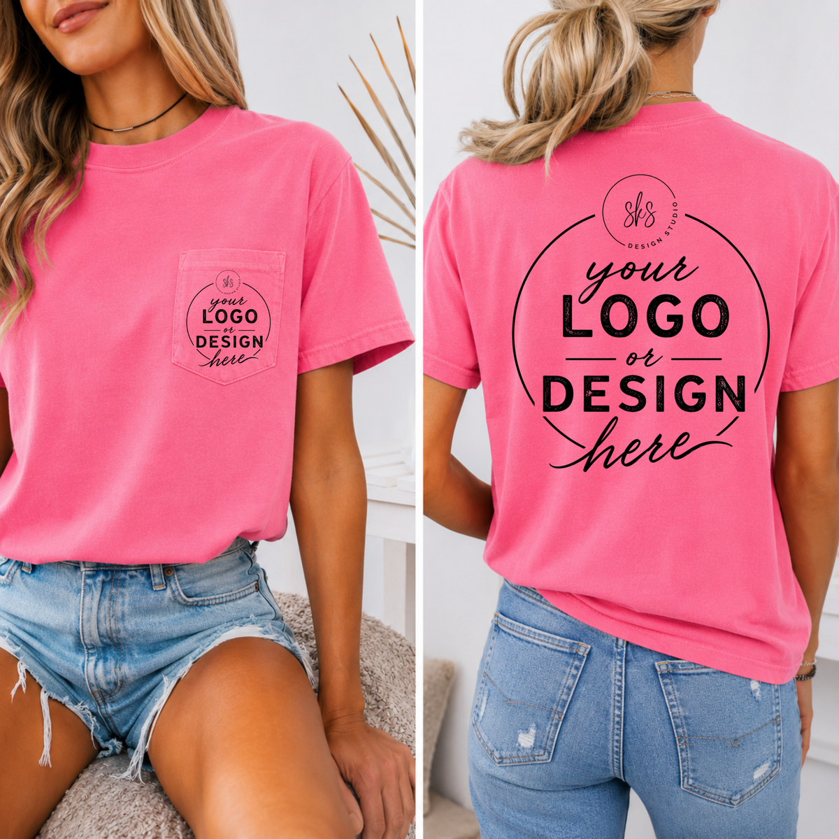 CUSTOM LOGO | Unisex Pocket Tee [COMFORT COLORS]