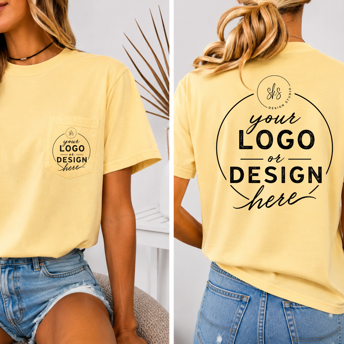 CUSTOM LOGO | Unisex Pocket Tee [COMFORT COLORS]