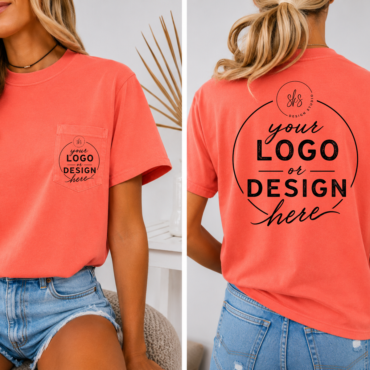 CUSTOM LOGO | Unisex Pocket Tee [COMFORT COLORS]