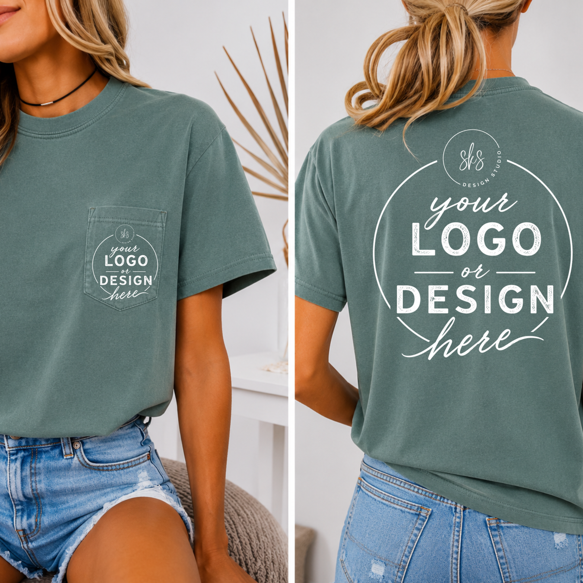 CUSTOM LOGO | Unisex Pocket Tee [COMFORT COLORS]