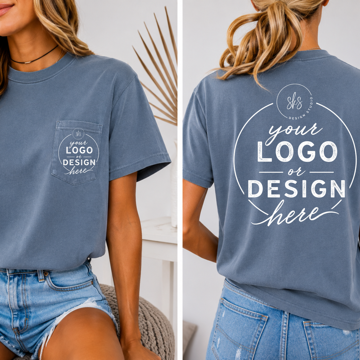 CUSTOM LOGO | Unisex Pocket Tee [COMFORT COLORS]