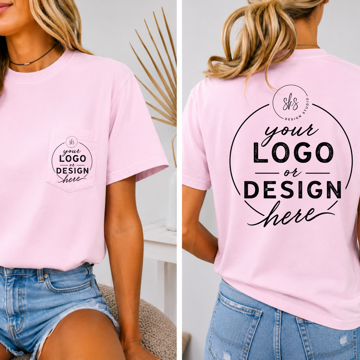 CUSTOM LOGO | Unisex Pocket Tee [COMFORT COLORS]