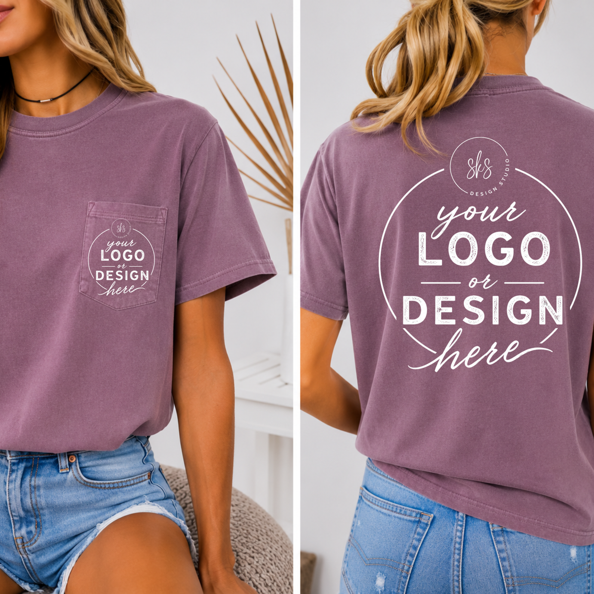 CUSTOM LOGO | Unisex Pocket Tee [COMFORT COLORS]