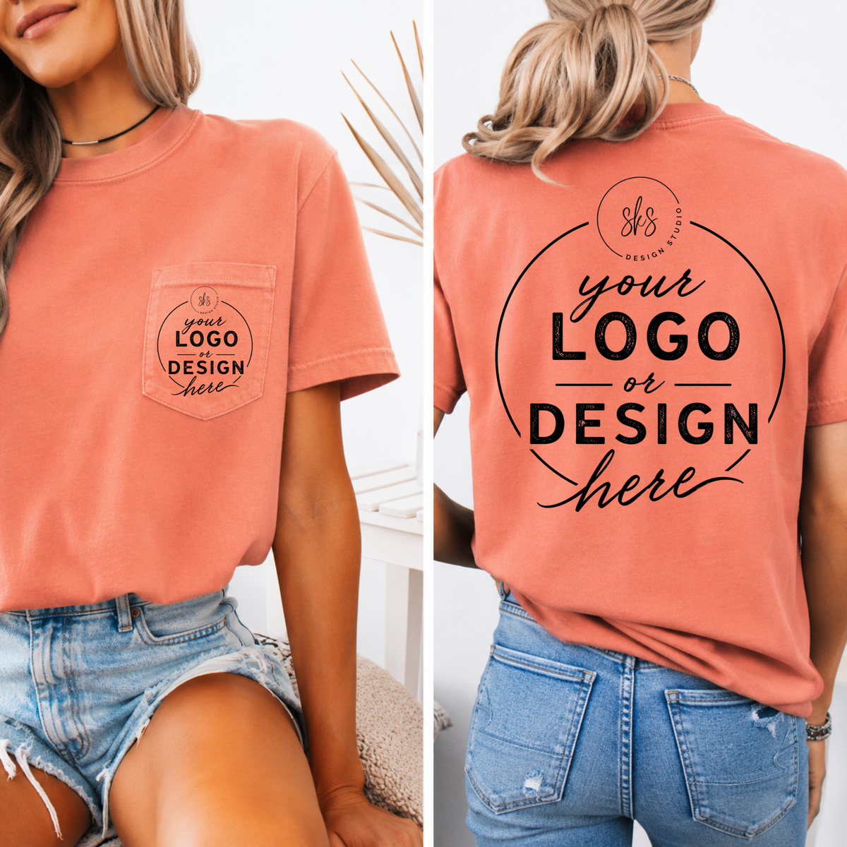 CUSTOM LOGO | Unisex Pocket Tee [COMFORT COLORS]